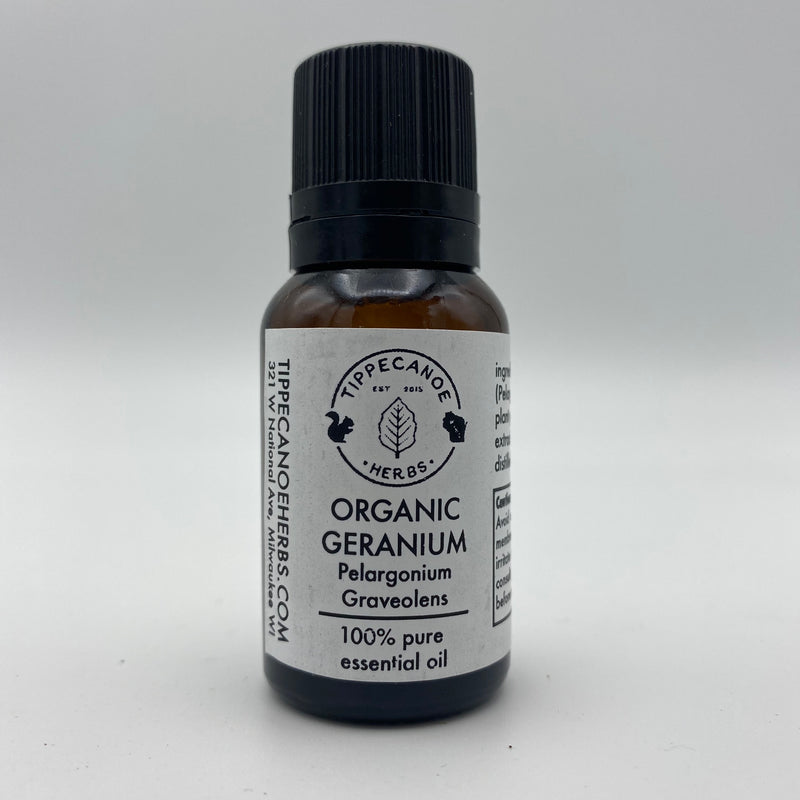 Geranium Essential Oil - Organic - Tippecanoe Herbs Herbalist Milwaukee